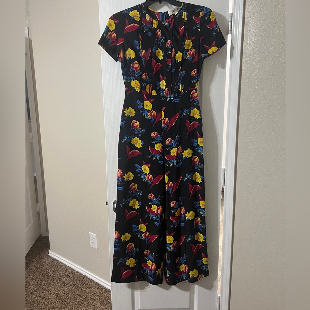 Diane Von Furstenberg Black Maxi Dress with Floral Print - Picture 5 of 9